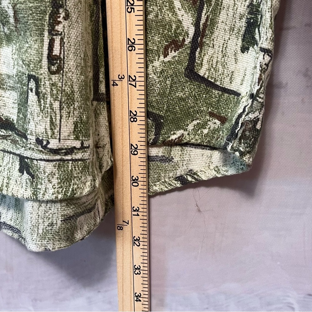 Vtg WOOLRICH Mens M Golfer Print Shirt Button Down Woven Short Sleeve Green 90s - Picture 14 of 15